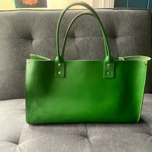 Kate Spade London Green Leather Satchel Tote